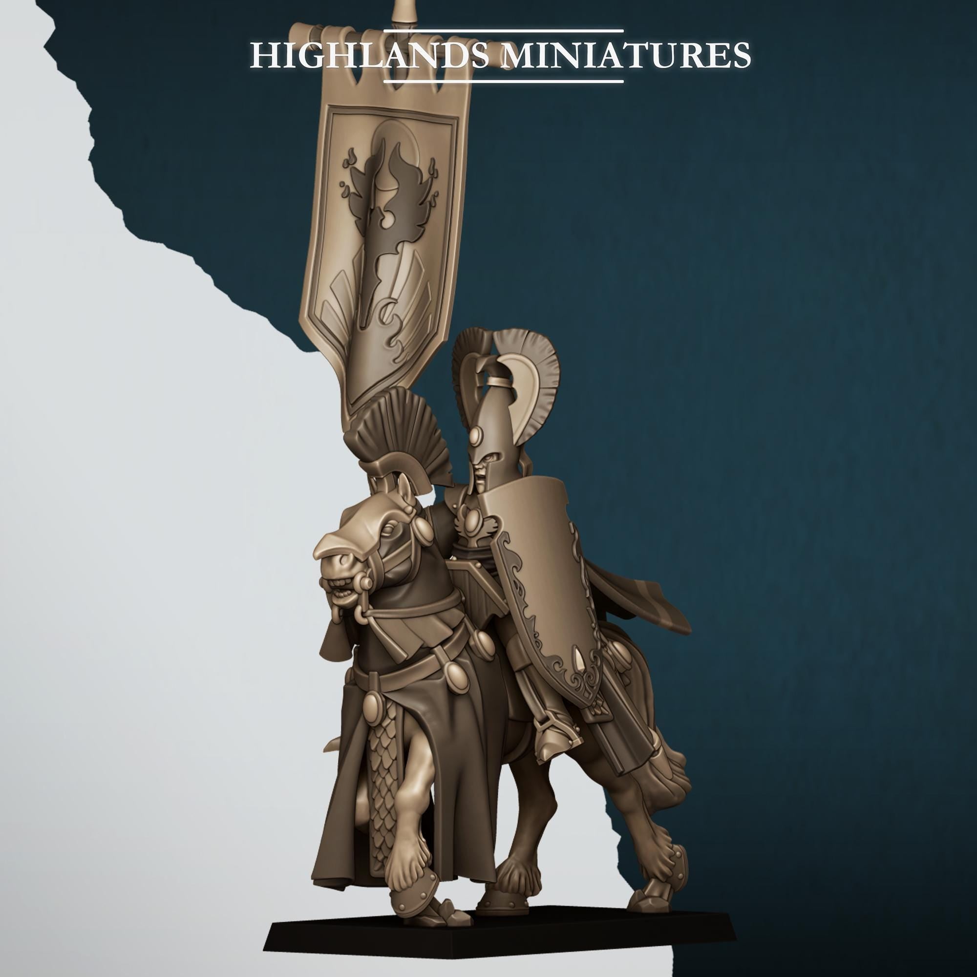 Aegean Elf with Banner  - in 12k- by Highlands Miniatures