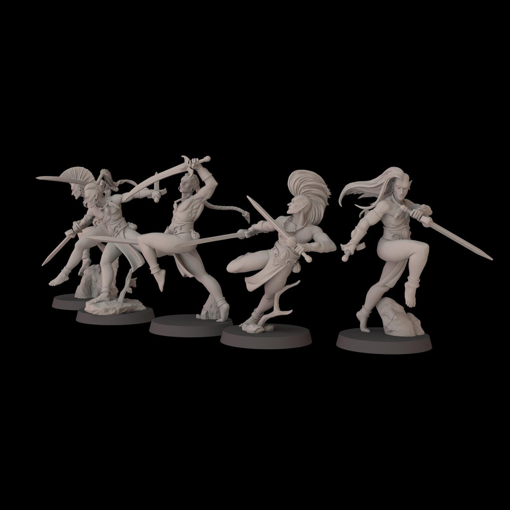 Acrobatic Elves Unit - 12k by fantasycultminiatures