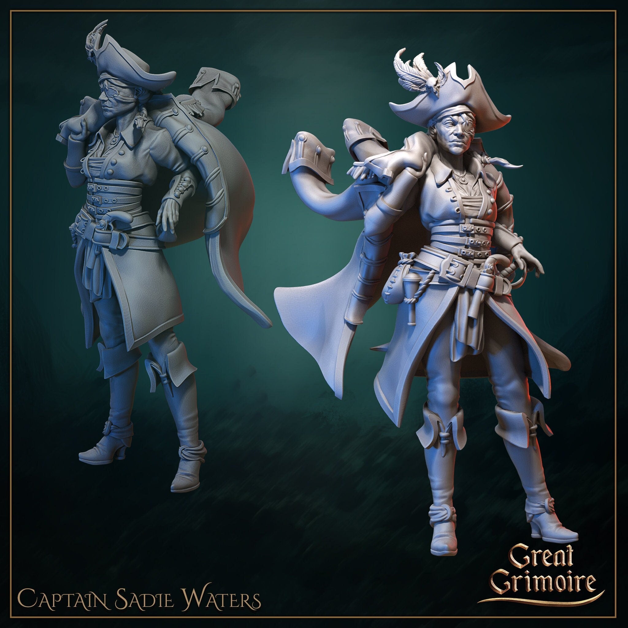 Captain Sadie Water - 2 Versions - in 12k - by Great Grimoire