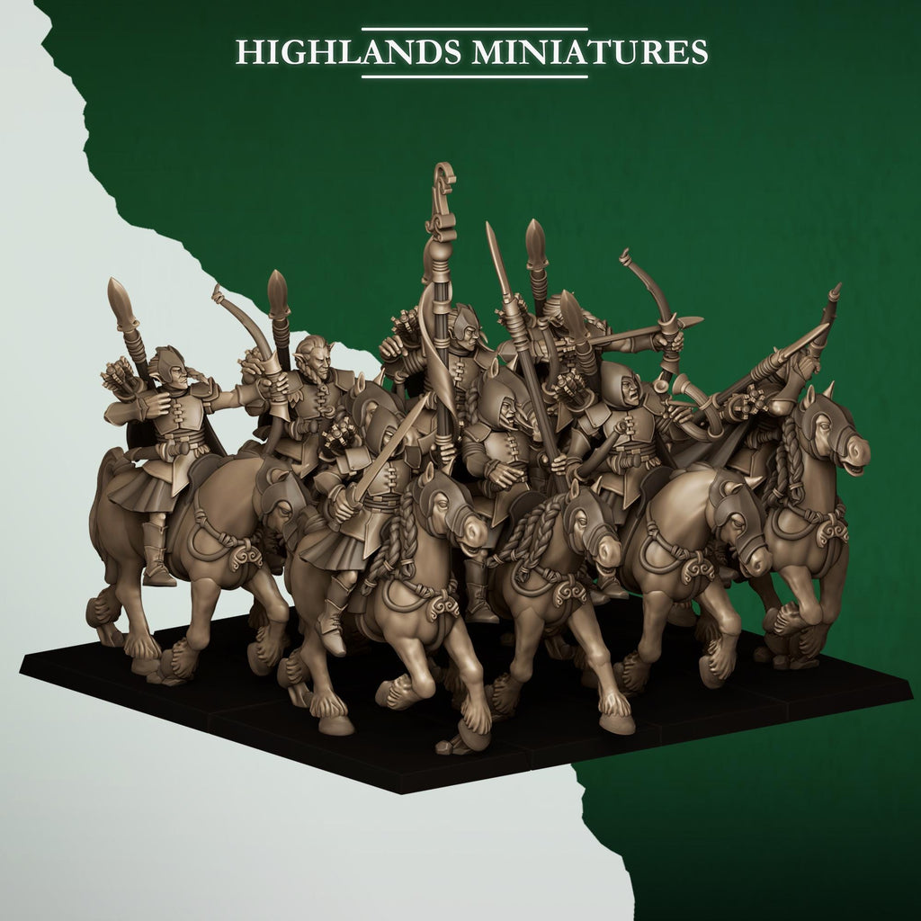 Mounted Feral Archers - in 12k- by Highlands Miniatures