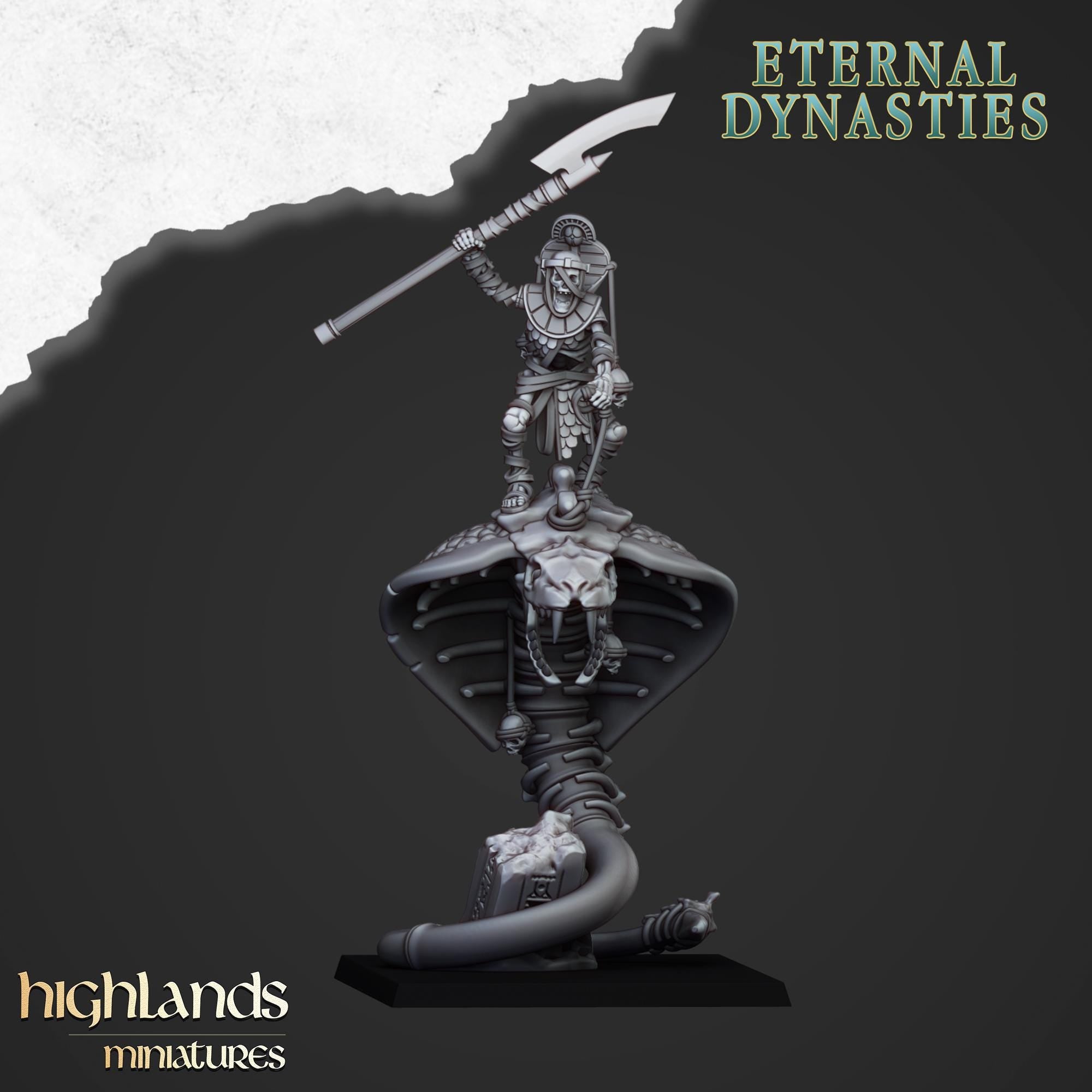 Mounted Ancient Guard on Great Snakes - in 12k- by Highlands Miniatures