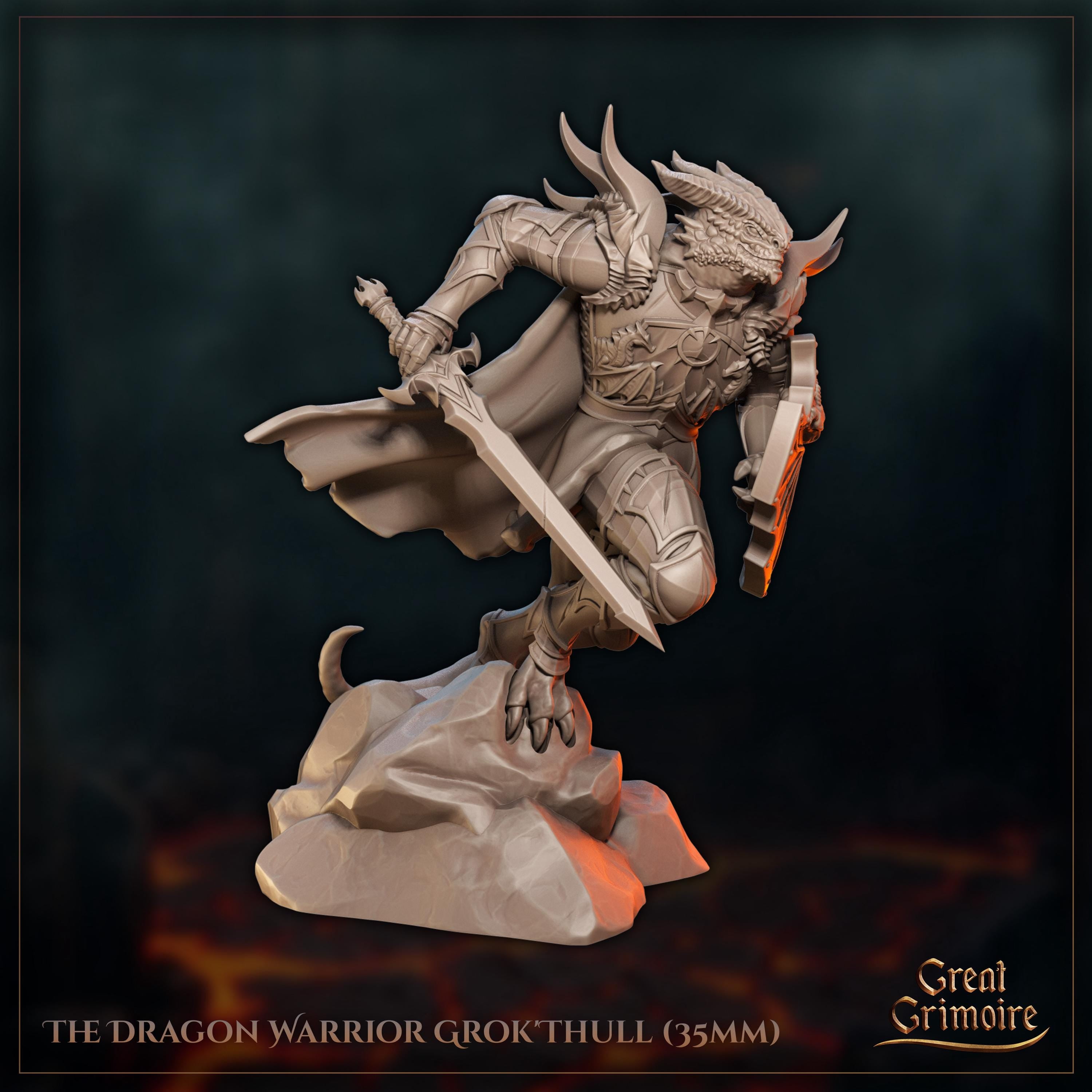 The Dragon Warrior Grok'Thull  - in 12k - by Great Grimoire