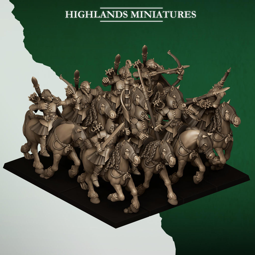 Mounted Feral Archers - in 12k- by Highlands Miniatures