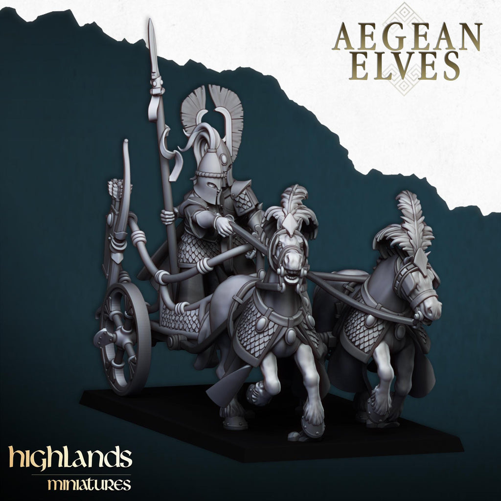 Aegean Elf Chariot  - in 12k- by Highlands Miniatures