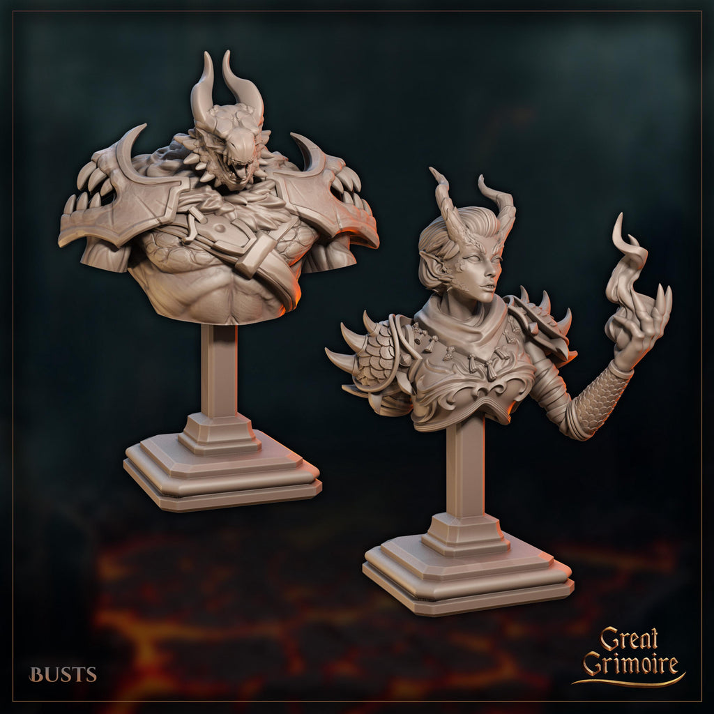 Bust of Ard'Grag and Iirzetal  - in 12k - by Great Grimoire