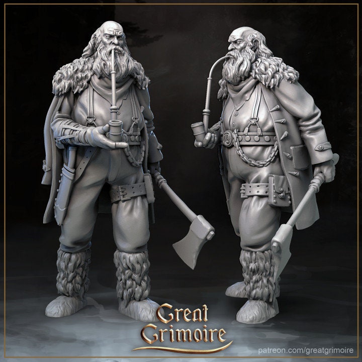 3 Model Pack - Bard, Woodsman, Fortune Hag - in 12k - by Great Grimoire