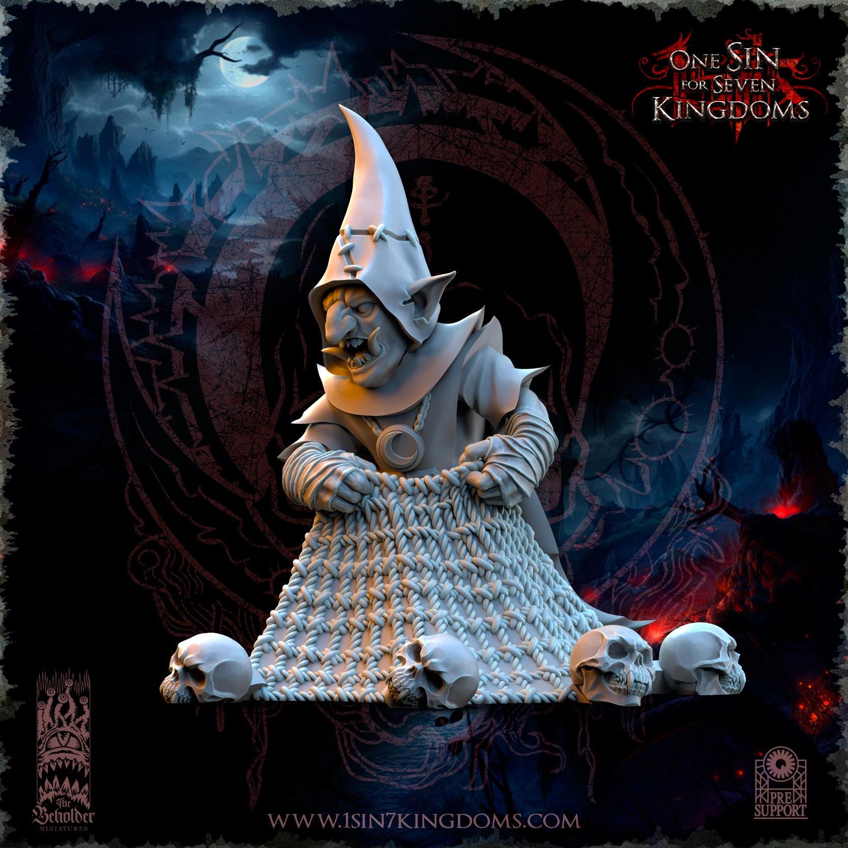 The Black Horde Goblins Skull Net Throwers - in 12k- by TheBeholderMiniatures