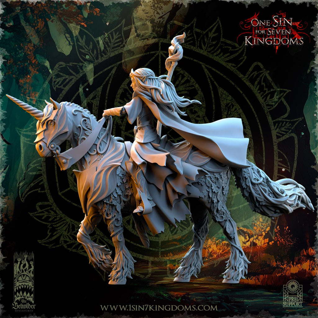Nuara, Whisper of the Trees on Horseback - in 12k- by TheBeholderMiniatures