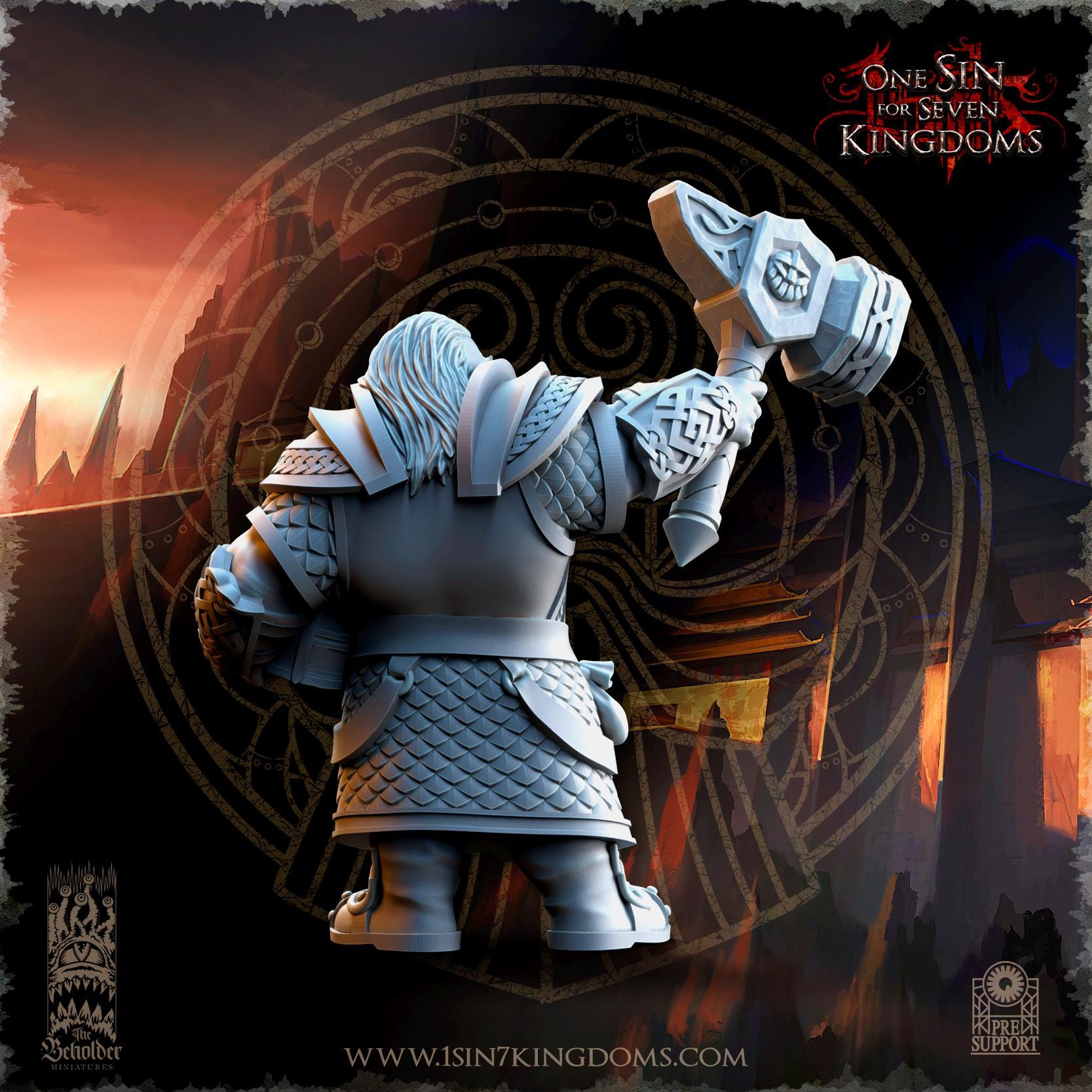 Olgrendrim, Dwarf hero - in 12k- by TheBeholderMiniatures
