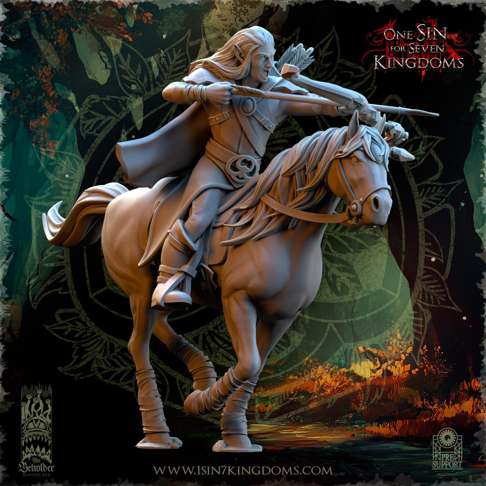 Evergreen Elves Meadow Riders - in 12k- by TheBeholderMiniatures