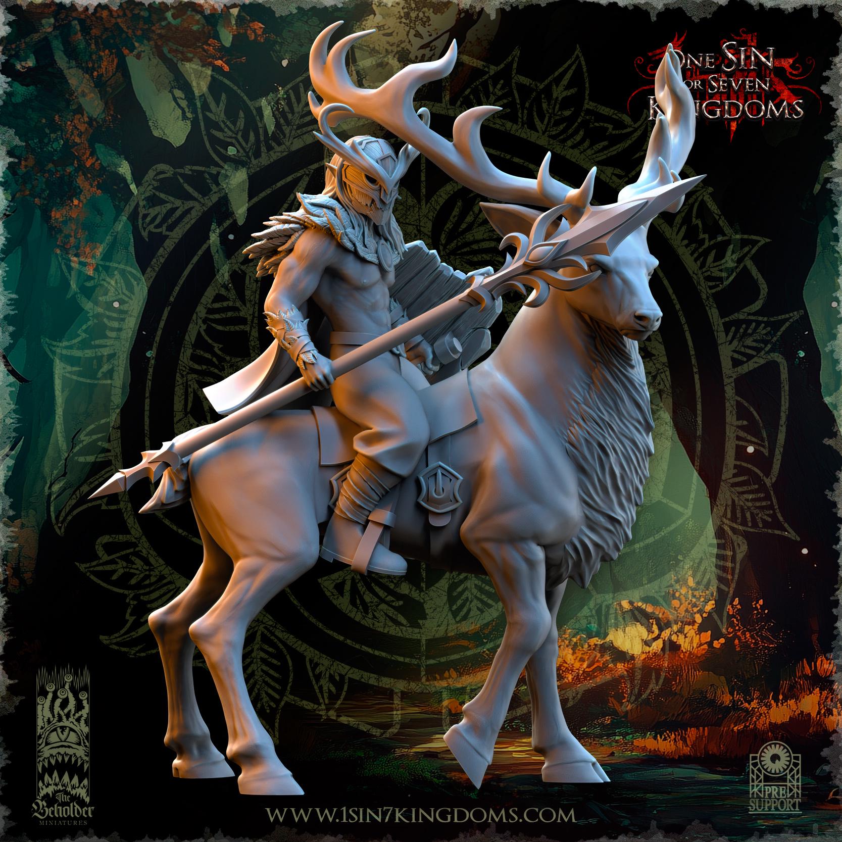 Evergreen Elves Deepwood Riders  - in 12k- by TheBeholderMiniatures