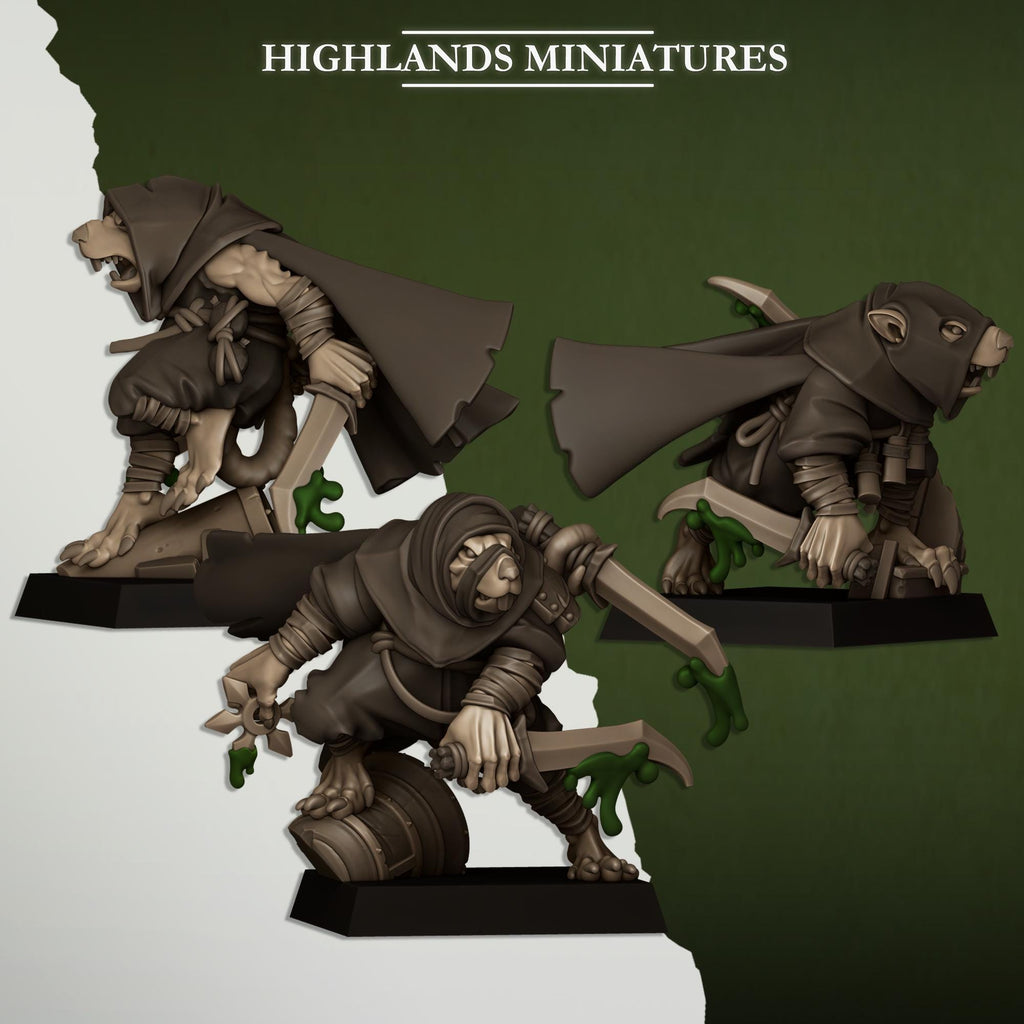 Sewer Vermin Assassins  - in 12k- by Highlands Miniatures