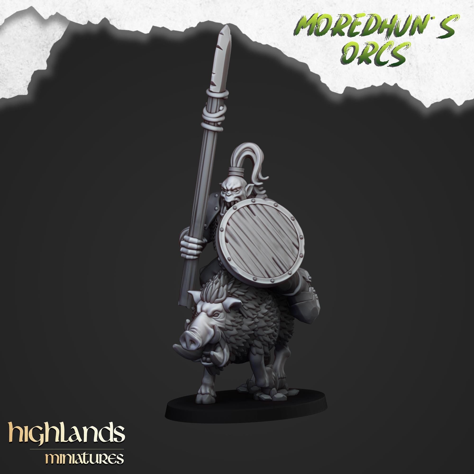 Mounted Orcs with spears - in 12k- by Highlands Miniatures