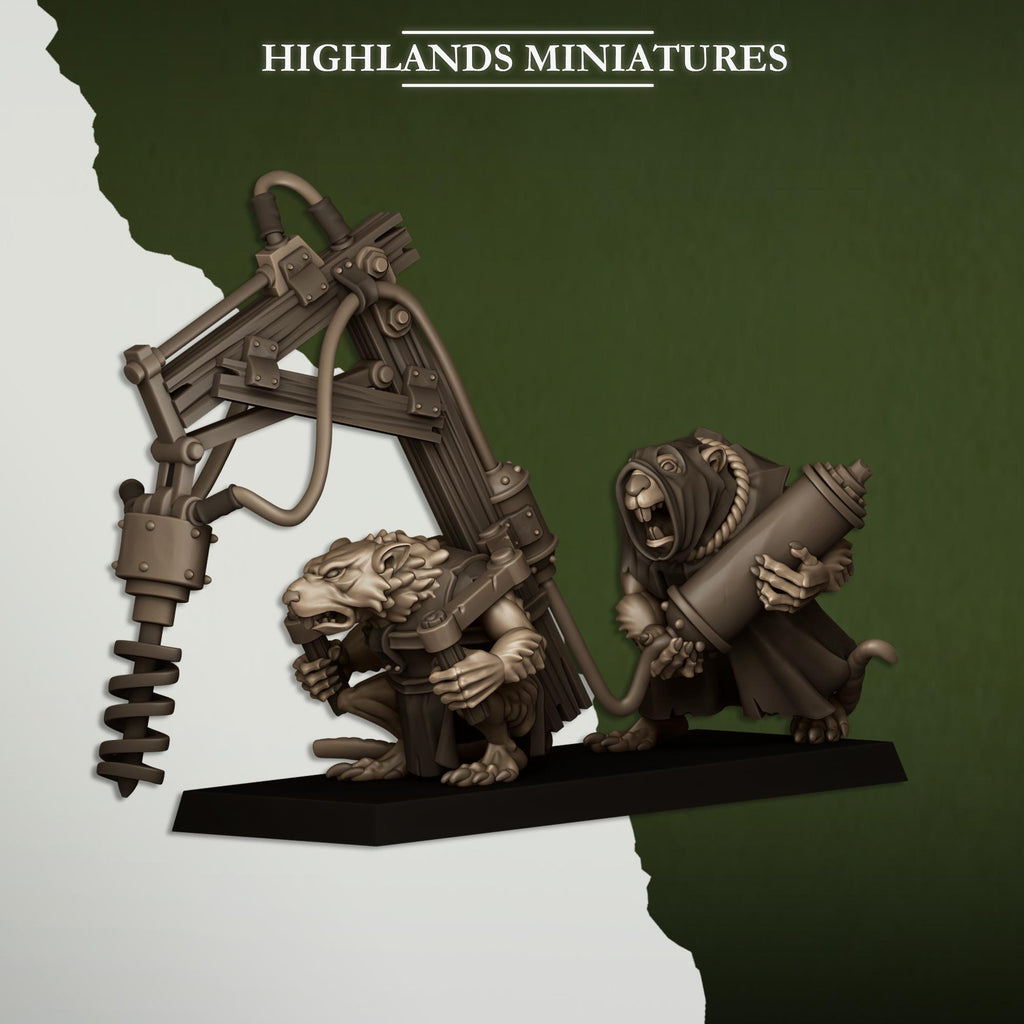 Sewer Vermin Heavy Weapons Teams - in 12k- by Highlands Miniatures