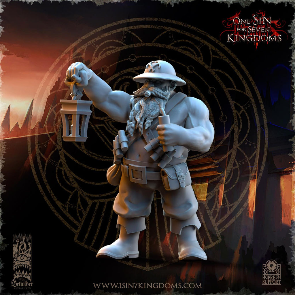 Dwarven Kingdoms Miners Command Group - in 12k- by TheBeholderMiniatures