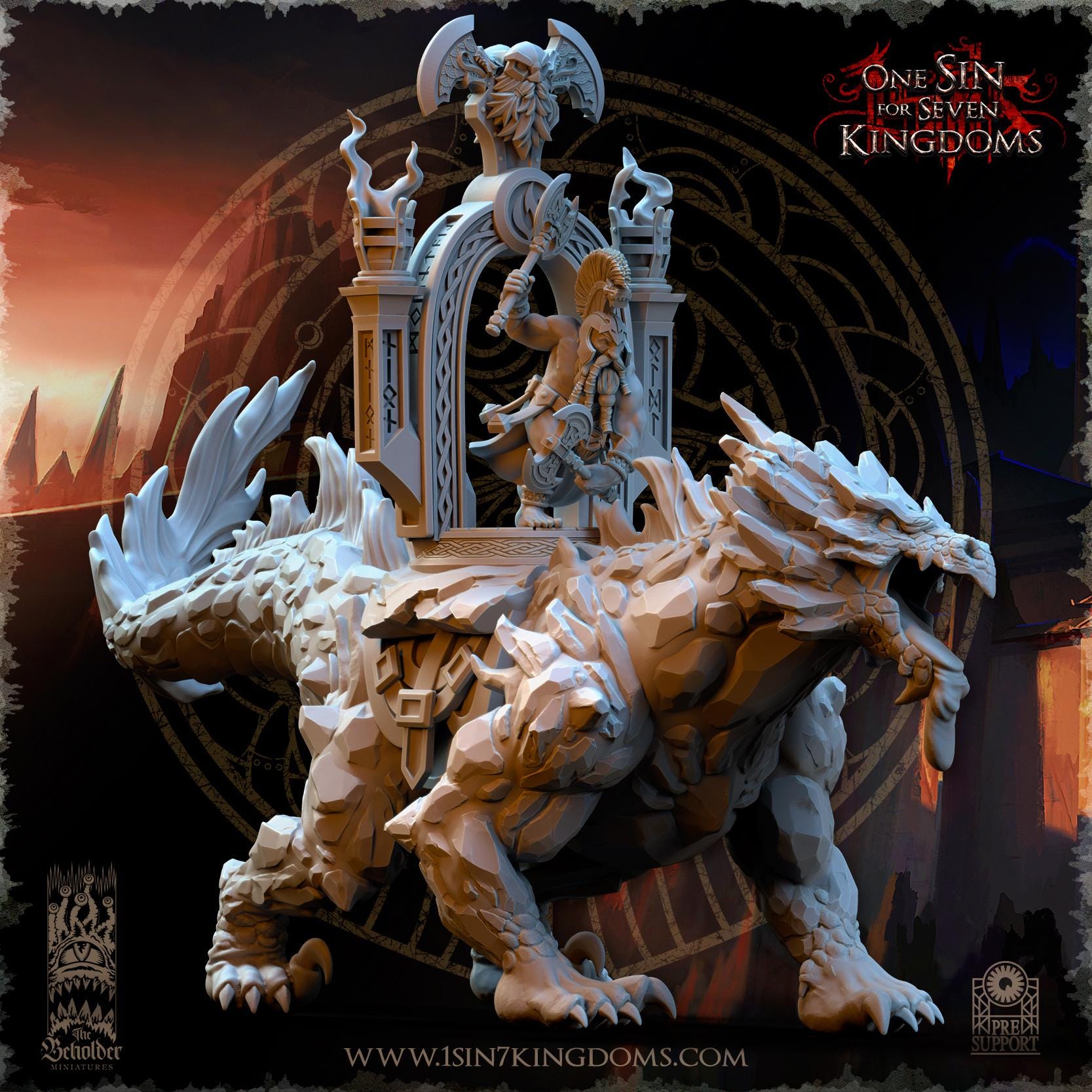 Dwarven Kingdoms Volcanic Beast -  in 12k - by TheBeholderMiniatures