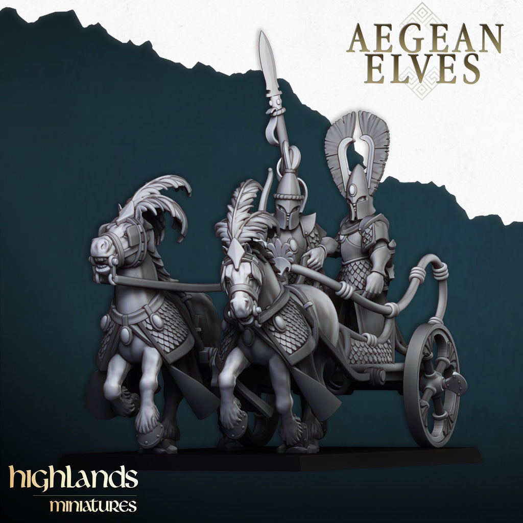 Aegean Elf Chariot  - in 12k- by Highlands Miniatures