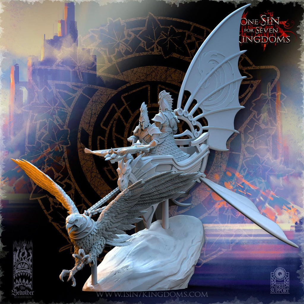 Silvermoor Elves Eagle Chariot - in 12k- by TheBeholderMiniatures