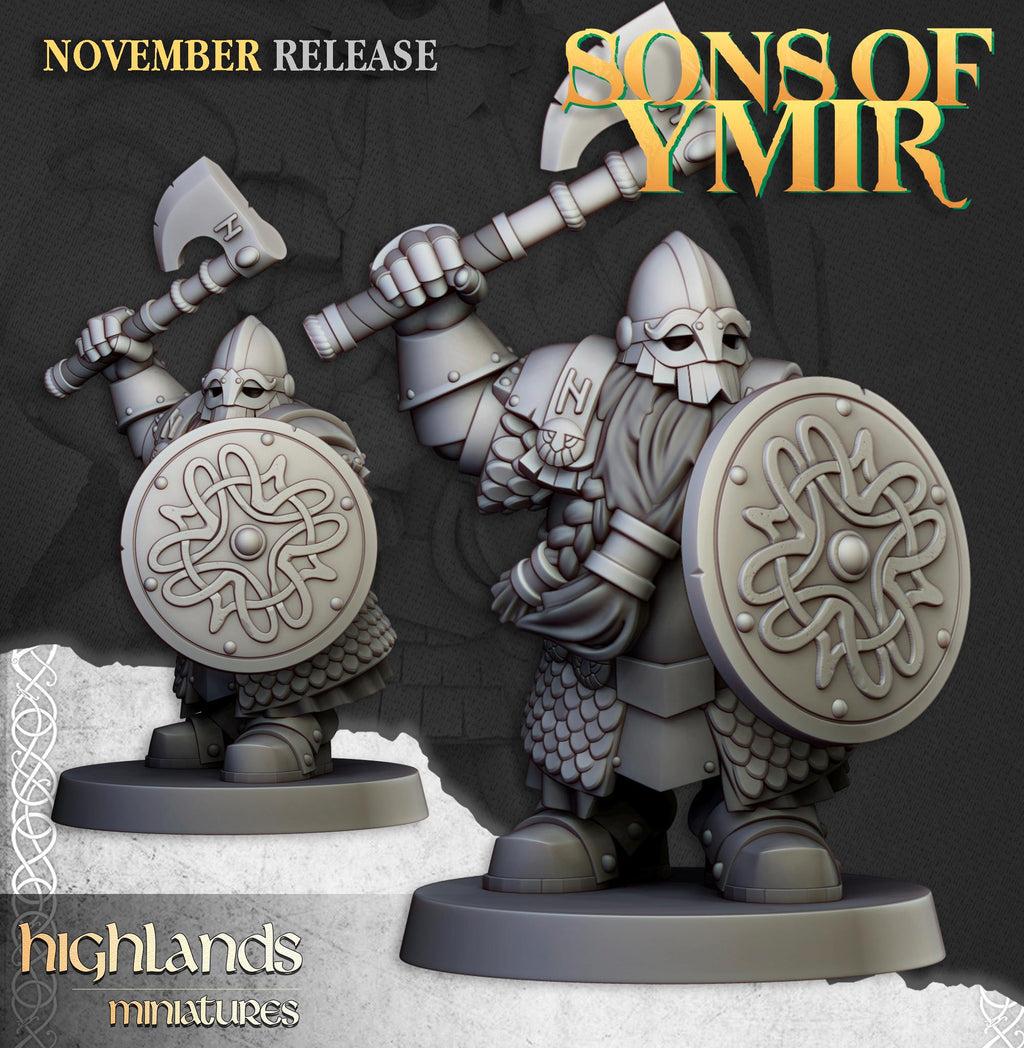 Dwarf Huscarls Unit - in 12k- by Highlands Miniatures