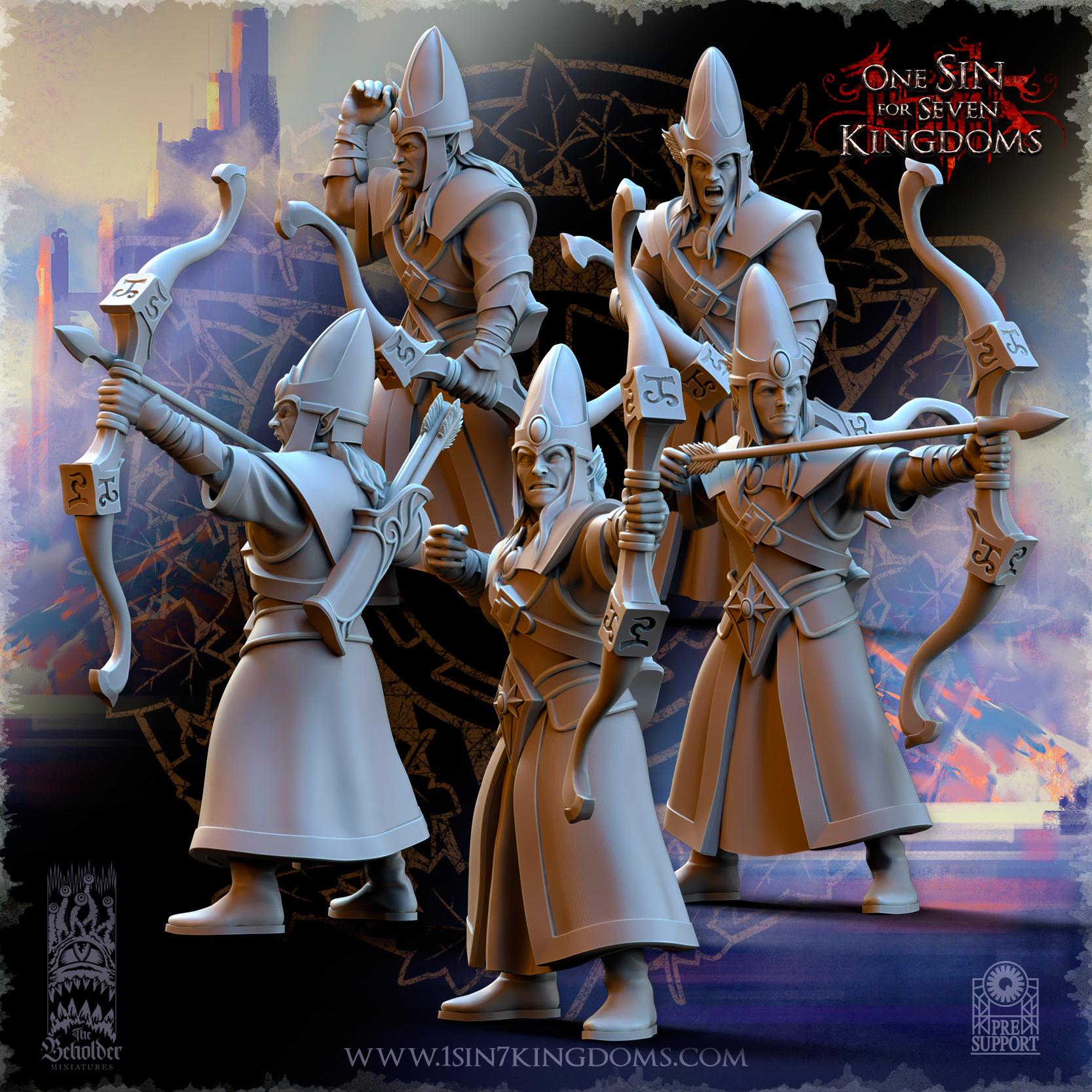 Silvermoor Elves Kingdom Archers - in 12k by TheBeholderMiniatures