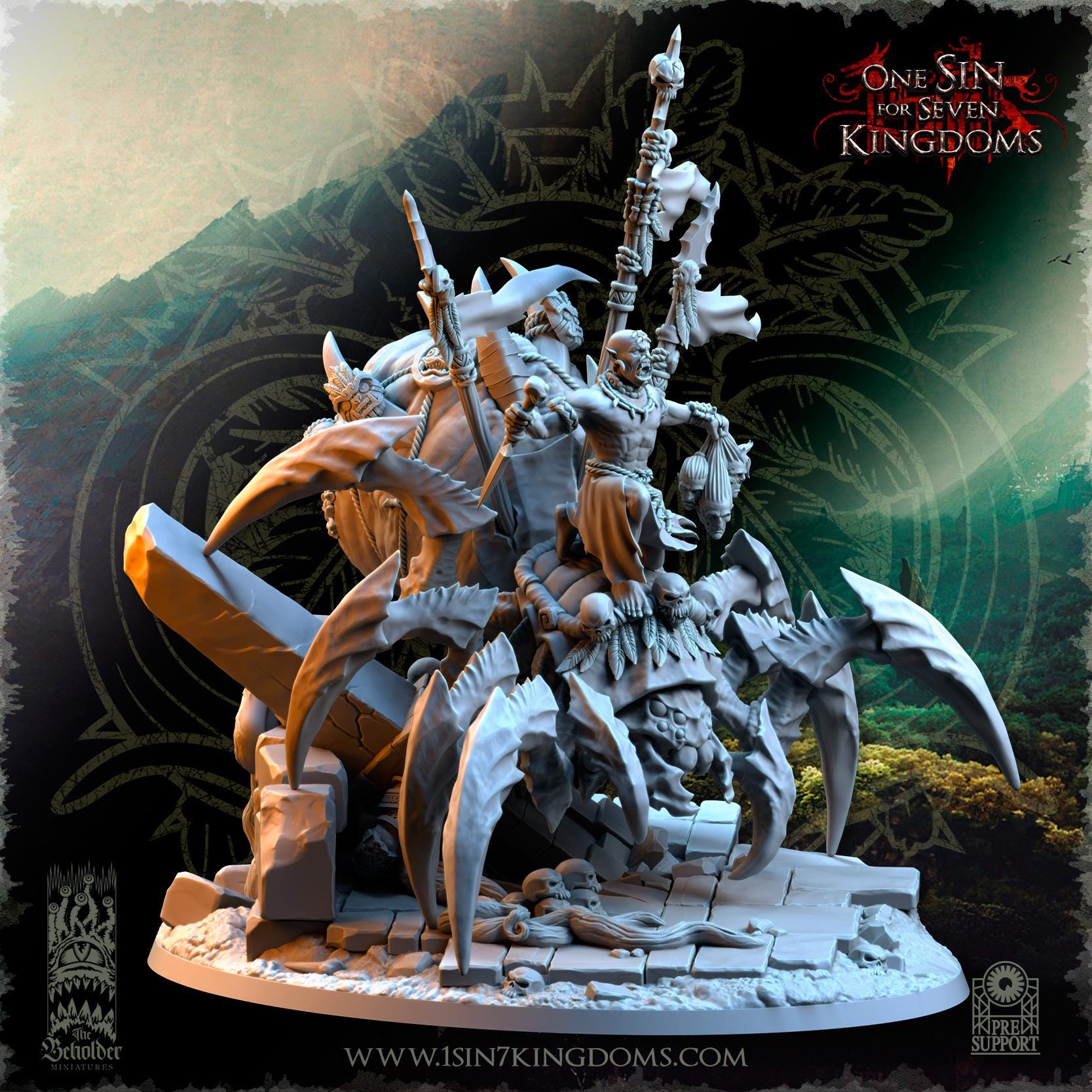 Salanaar Shaman Spider Rider  - in 12k- by TheBeholderMiniatures