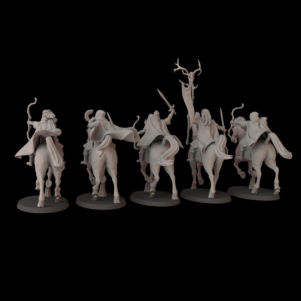 Elven archers on steed - 12k by fantasycultminiatures