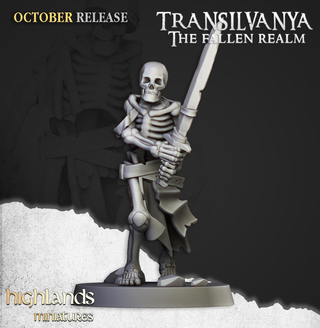 Skeleton Warriors with Swords Unit - in 12k- by Highlands Miniatures