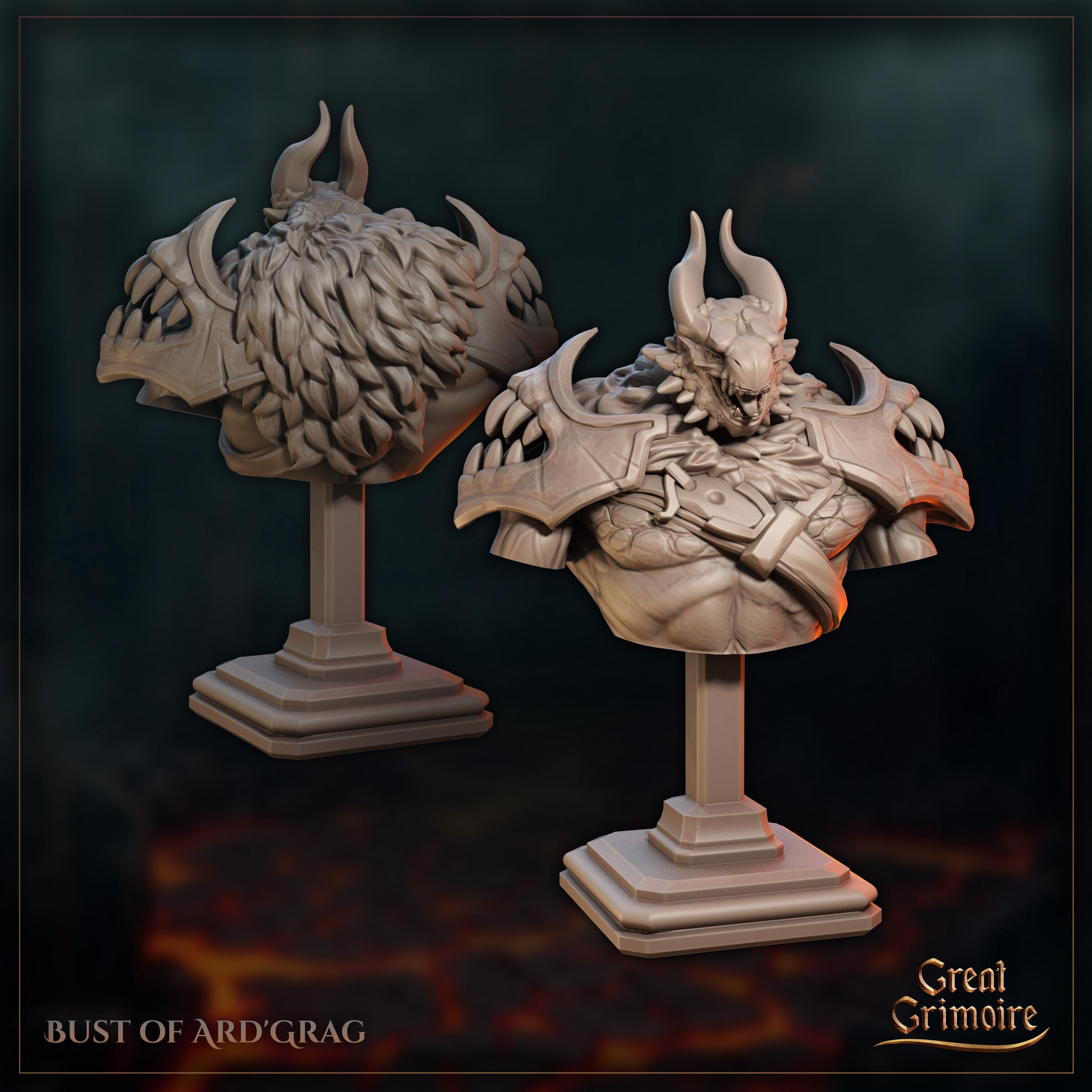 Bust of Ard'Grag and Iirzetal  - in 12k - by Great Grimoire