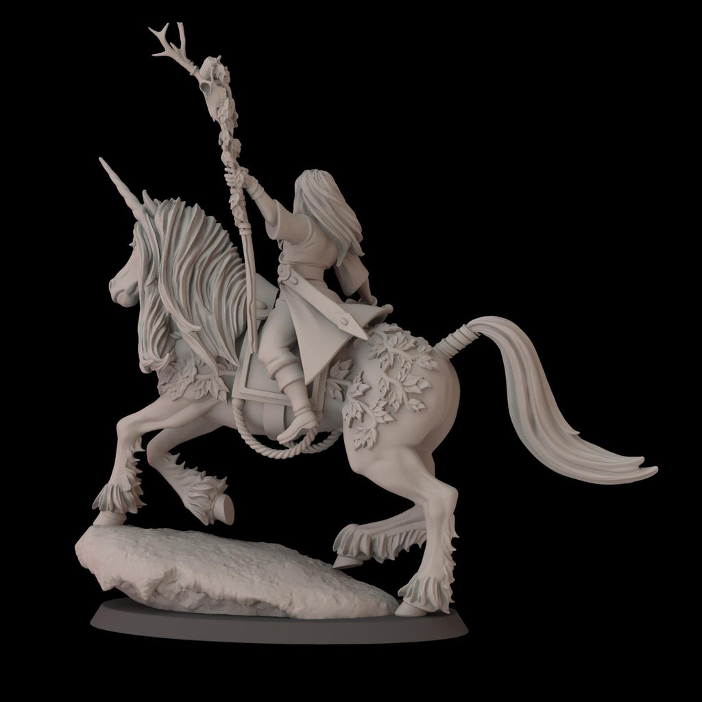 Elf Wizard on Unicorn - 12k by fantasycultminiatures