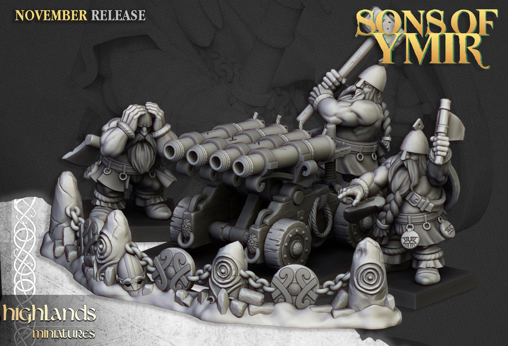 Dwarf Artillery Set - in 12k- by Highlands Miniatures
