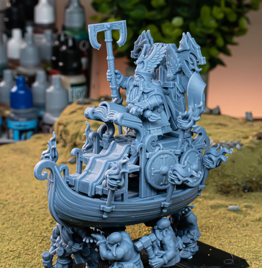 Dwarf King on Throne - in 12k- by Highlands Miniatures