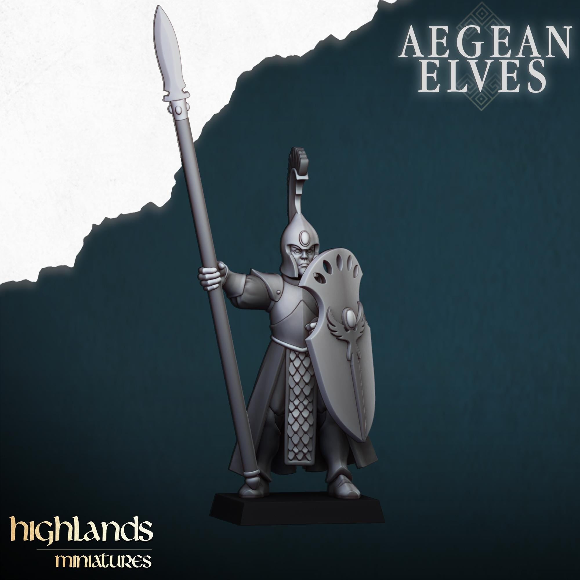 Aegean Elves Spearmen  - in 12k- by Highlands Miniatures