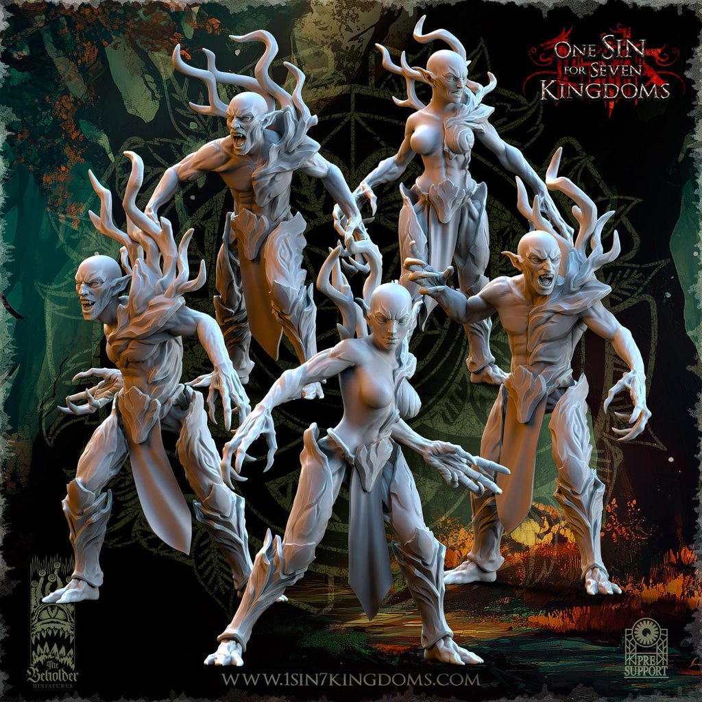 Evergreen Elves Invocations of the Forest - in 12k- by TheBeholderMiniatures