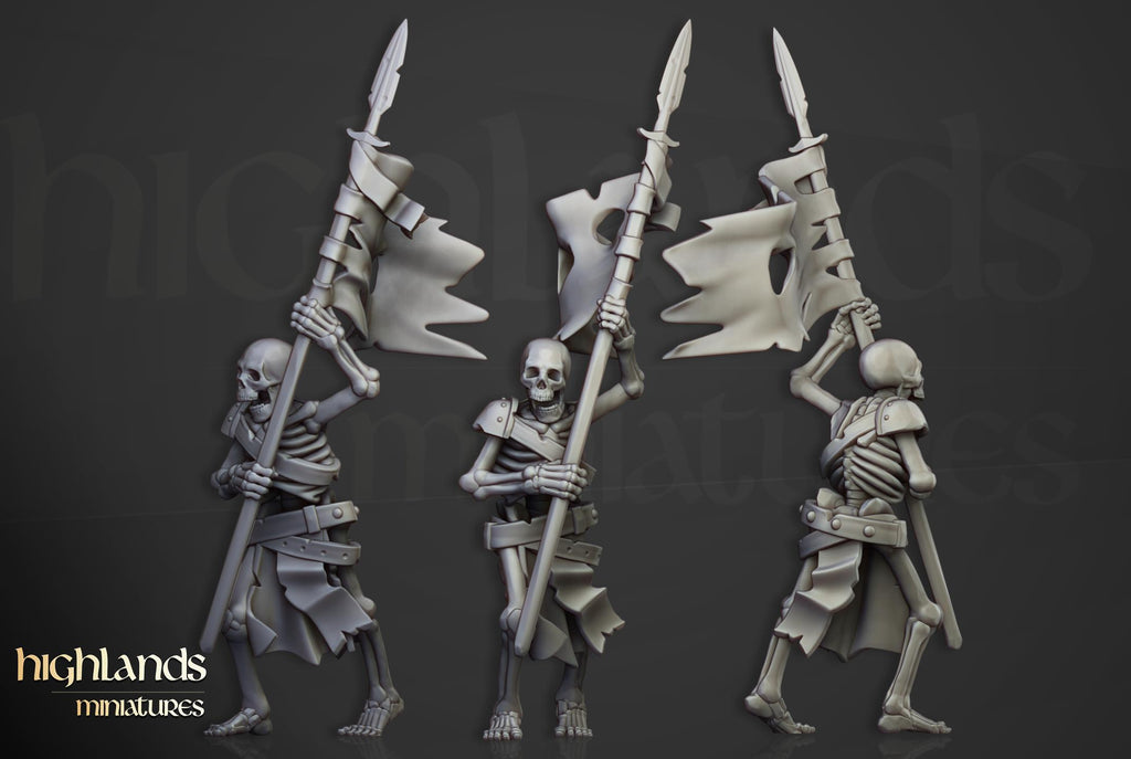 Skeleton Warriors unit spears - in 12k- by Highlands Miniatures