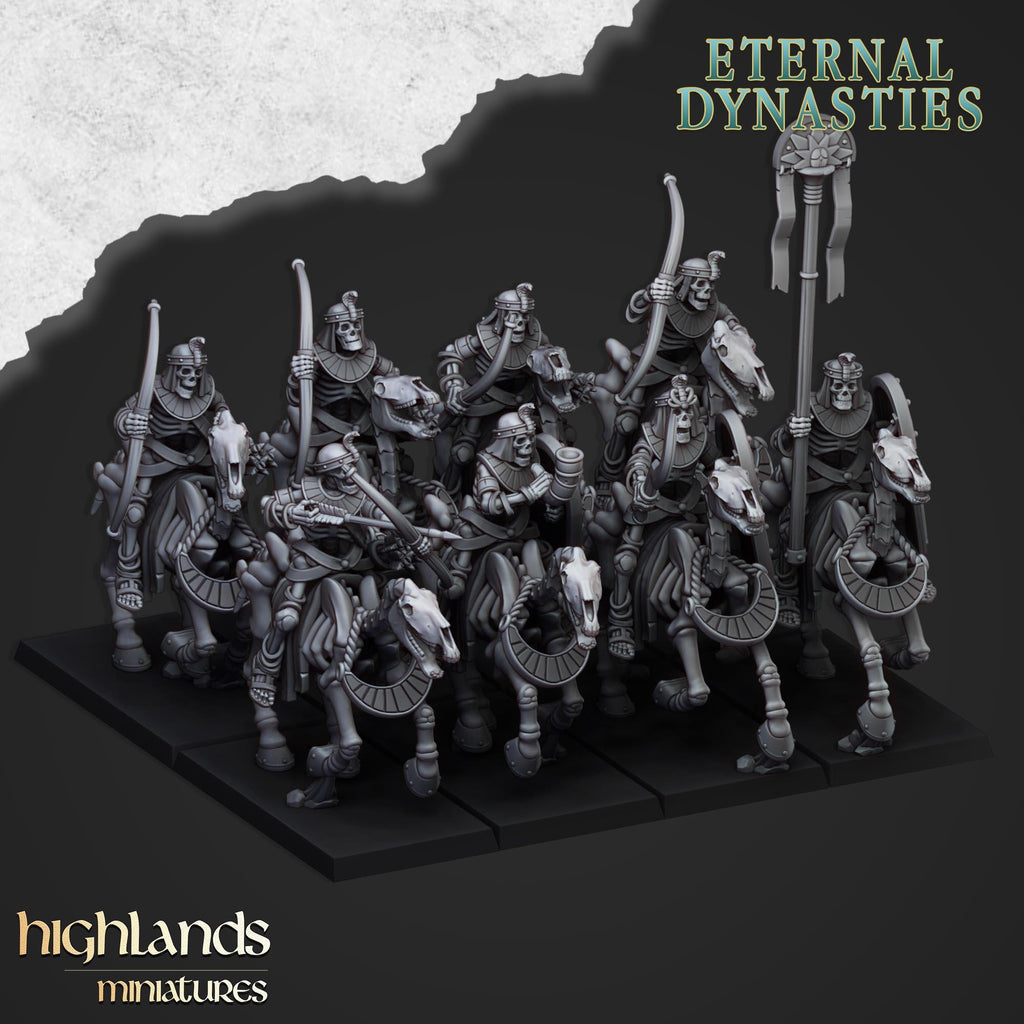 Ancient Skeletal Cavalry with Spears and Bows - in 12k- by Highlands Miniatures