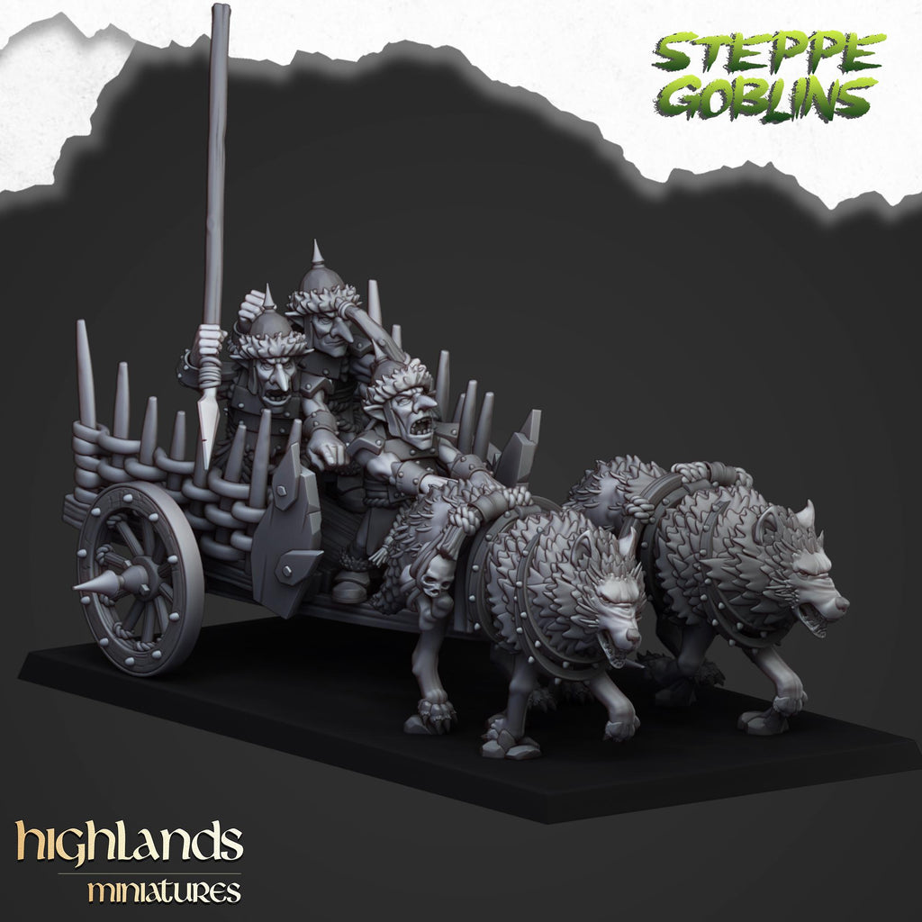 Steppe Goblin Chariot  - in 12k- by Highlands Miniatures