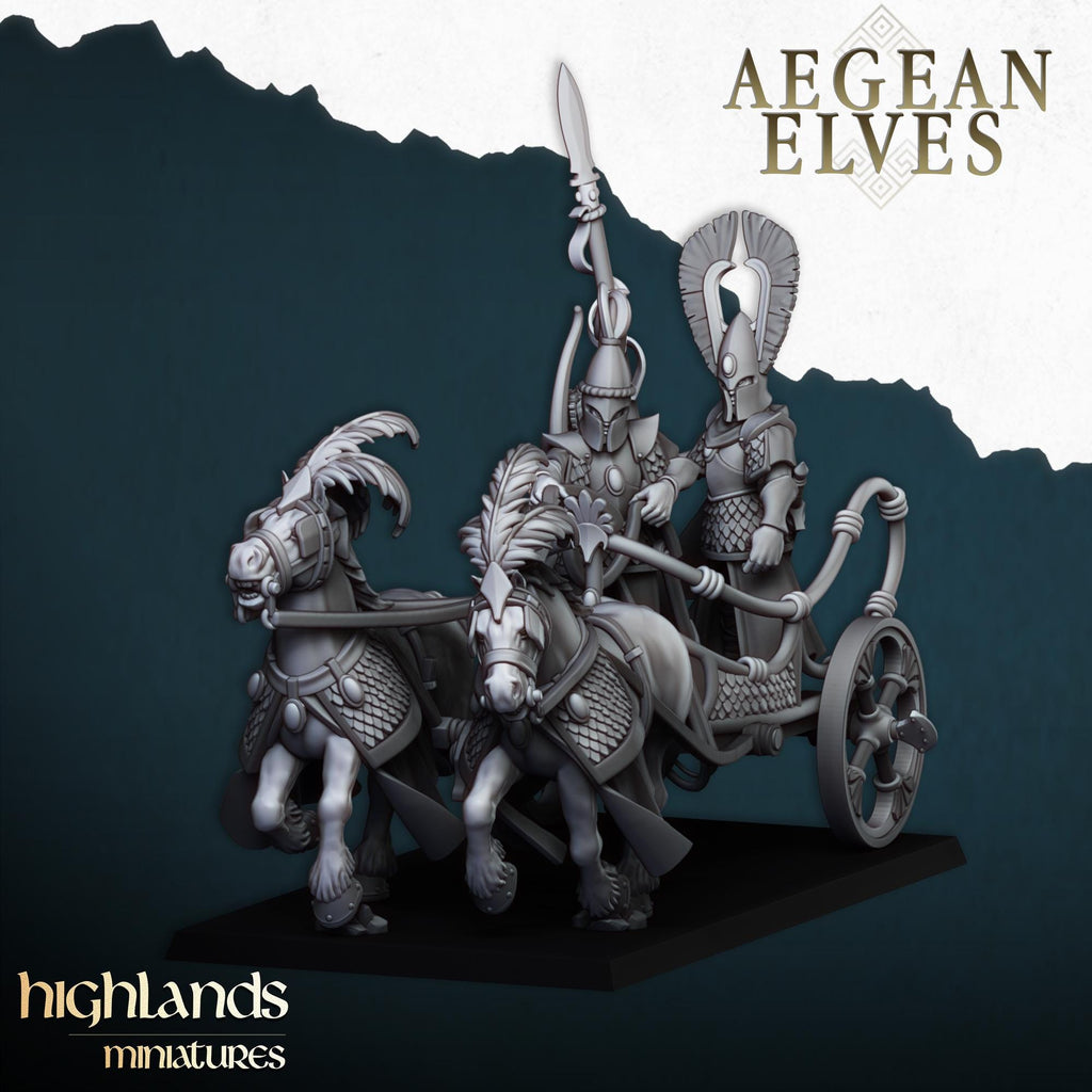 Aegean Elf Chariot  - in 12k- by Highlands Miniatures