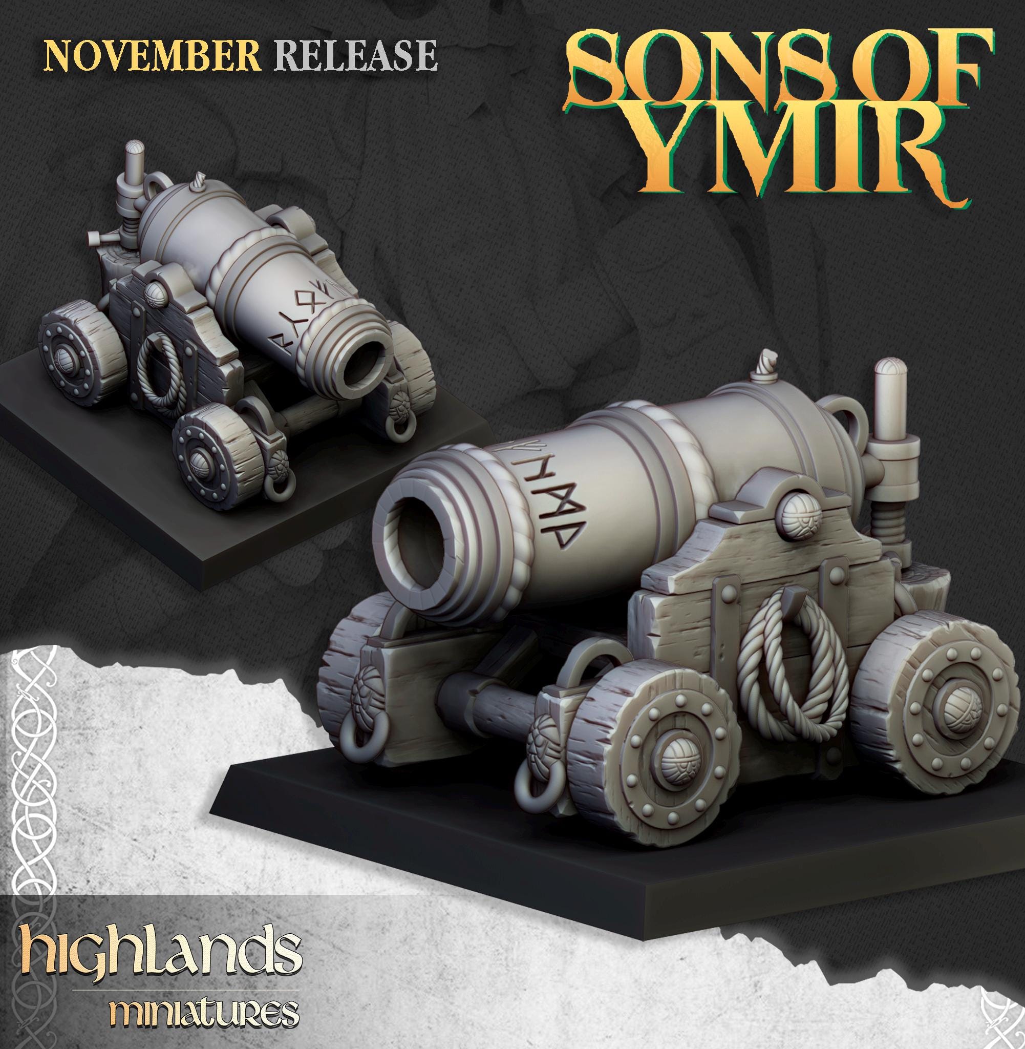 Dwarf Artillery Set - in 12k- by Highlands Miniatures