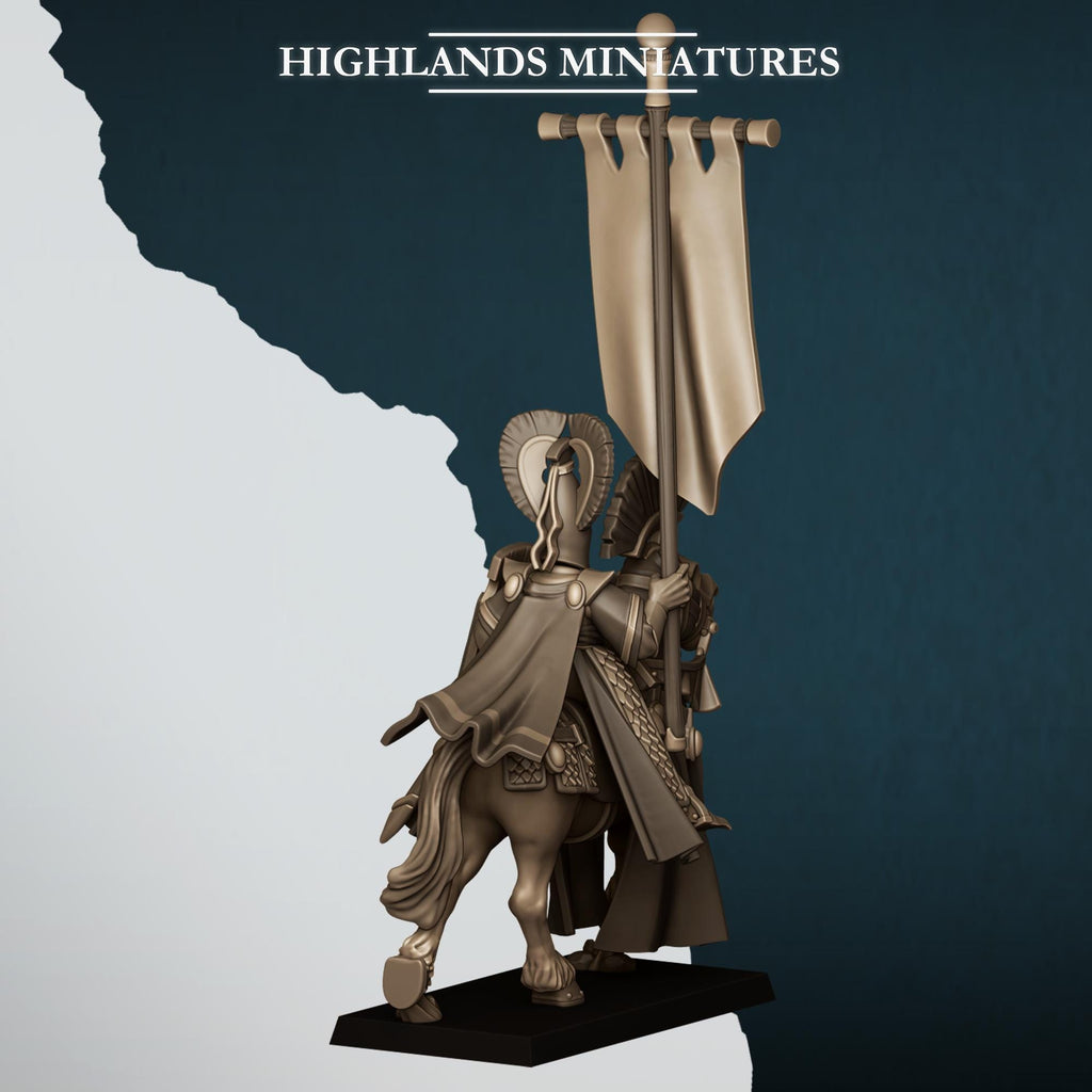Aegean Elf with Banner  - in 12k- by Highlands Miniatures