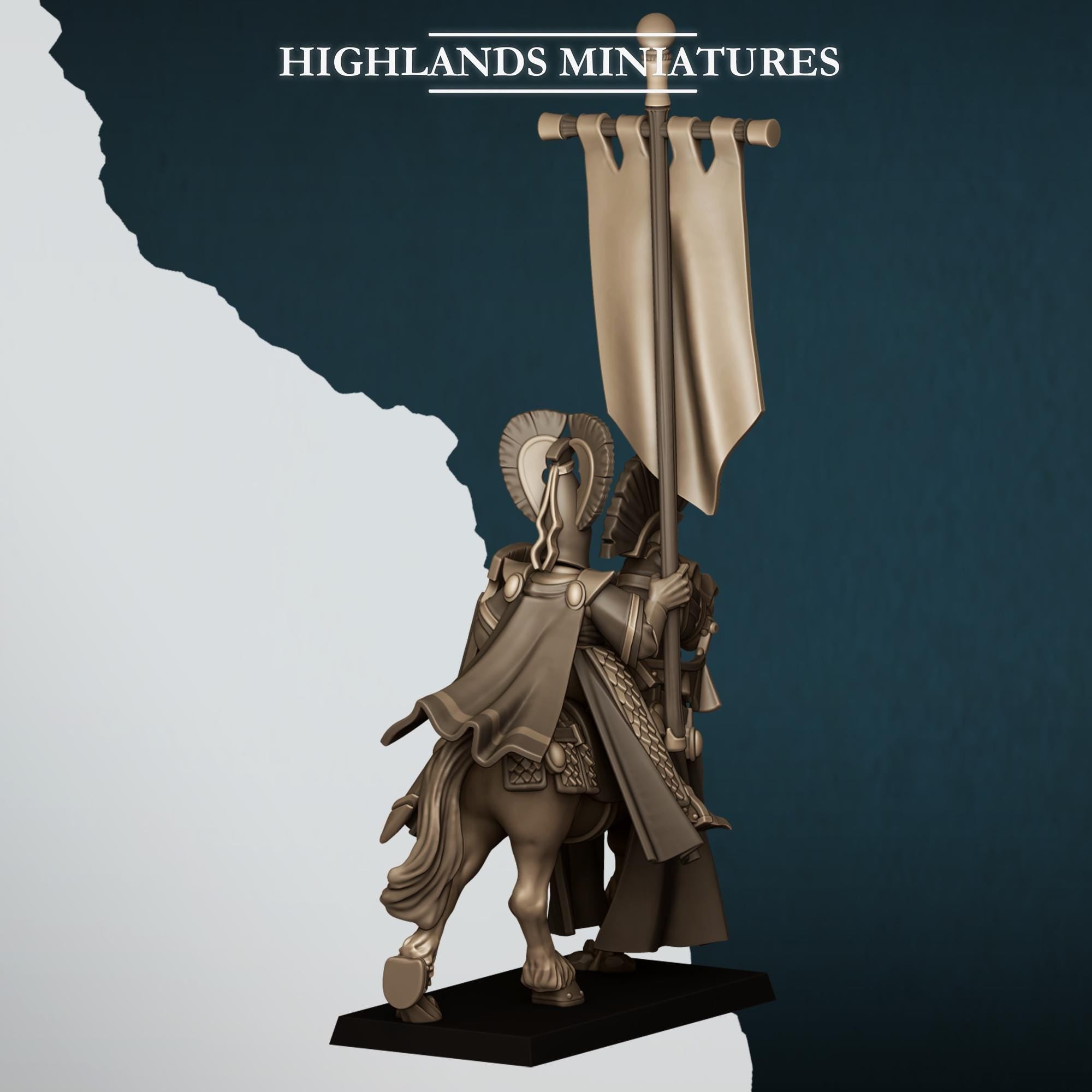 Aegean Elf with Banner  - in 12k- by Highlands Miniatures