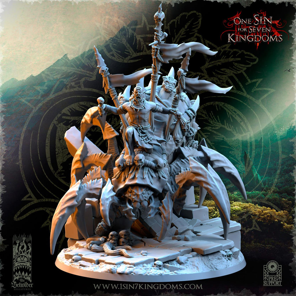 Salanaar Shaman Spider Rider  - in 12k- by TheBeholderMiniatures