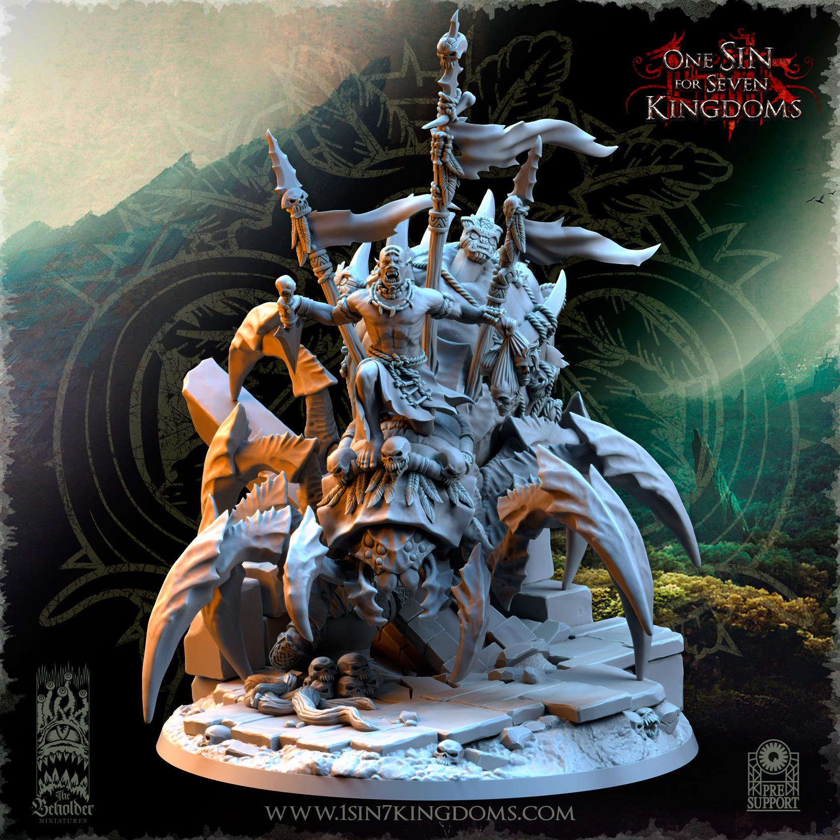 Salanaar Shaman Spider Rider  - in 12k- by TheBeholderMiniatures