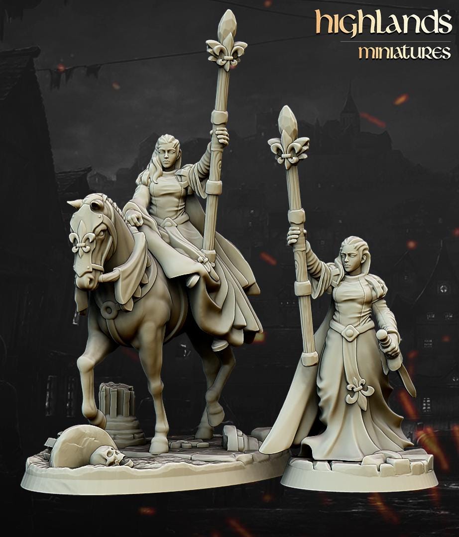 Damsel of the Lady - 2 models - in 12k- by Highlands Miniatures