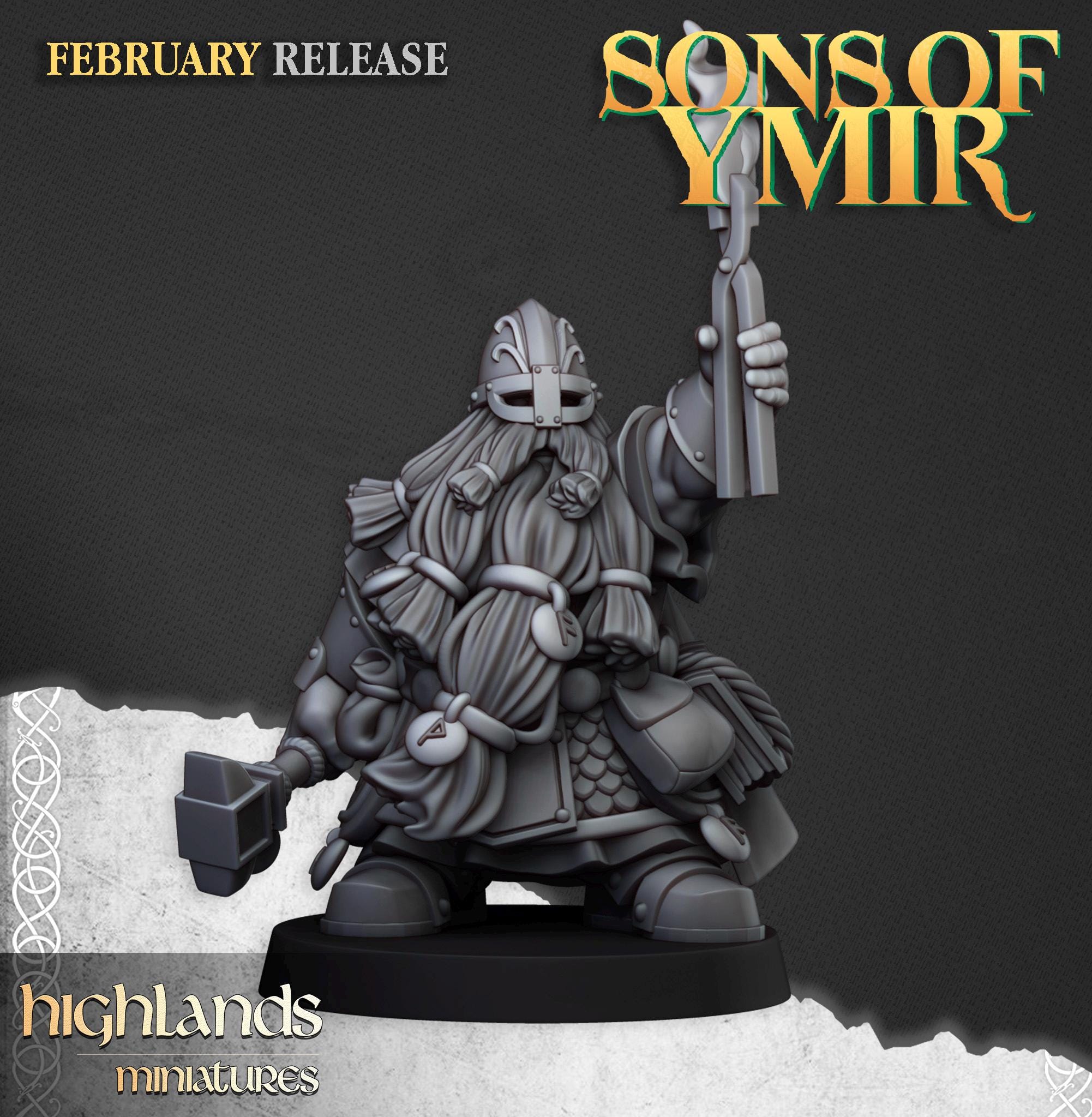 Dwarf Runemasters - 2 models - in 12k- by Highlands Miniatures