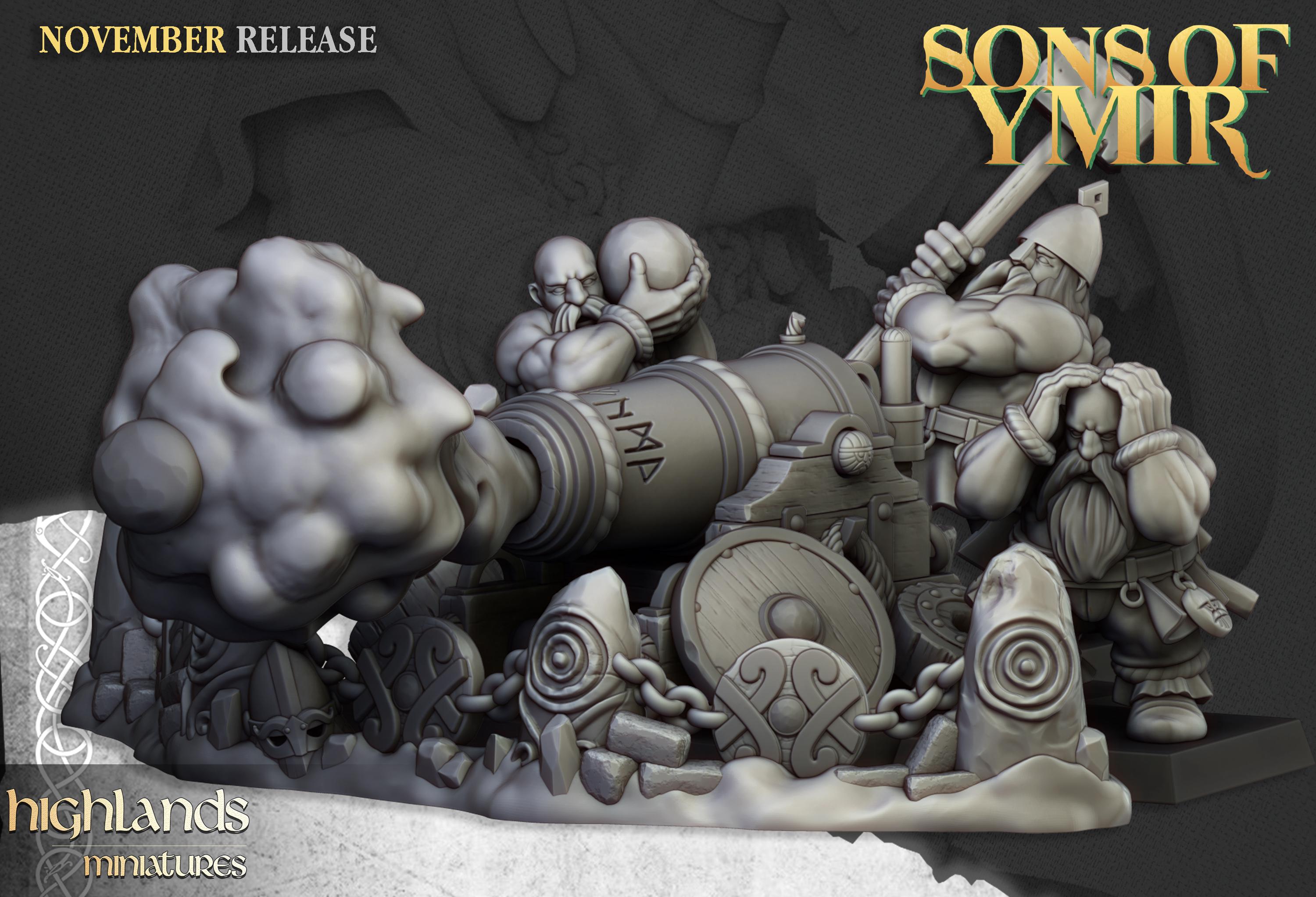 Dwarf Artillery Set - in 12k- by Highlands Miniatures