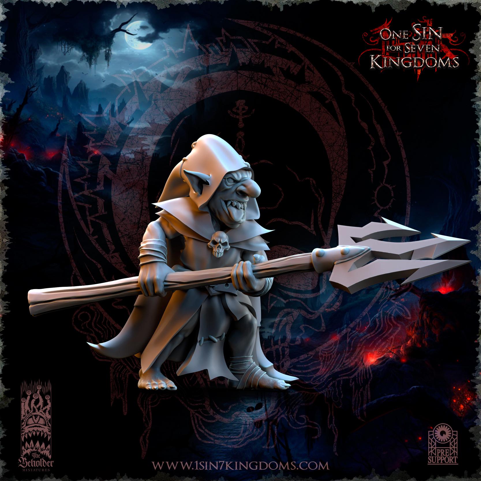 The Black Horde Goblins Kavehorrors Whisperers -12 models - in 12k- by TheBeholderMiniatures