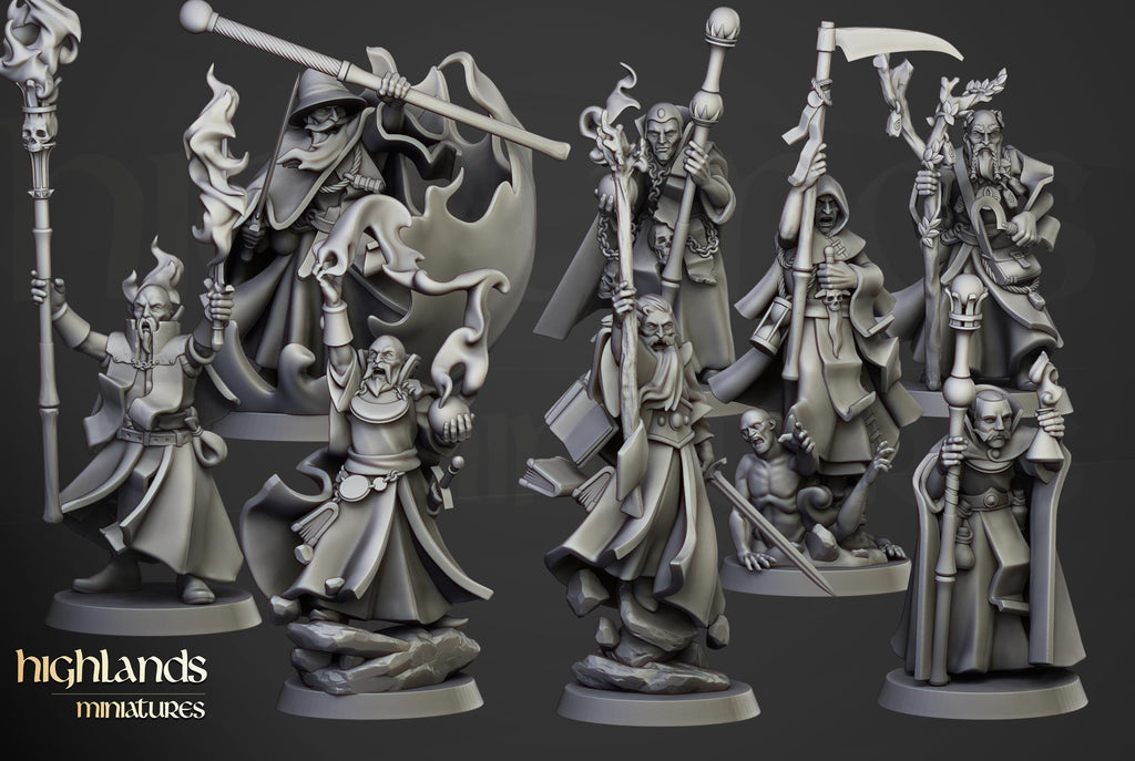 Houses of Magic - Wizards of the Empire of Sun - 8 models - in 12k- by Highlands Miniatures