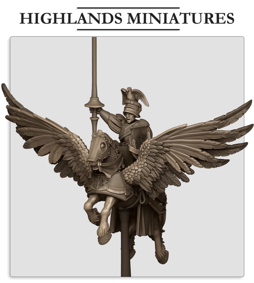 Sunland General on Pegasus - in 12k- by Highlands Miniatures