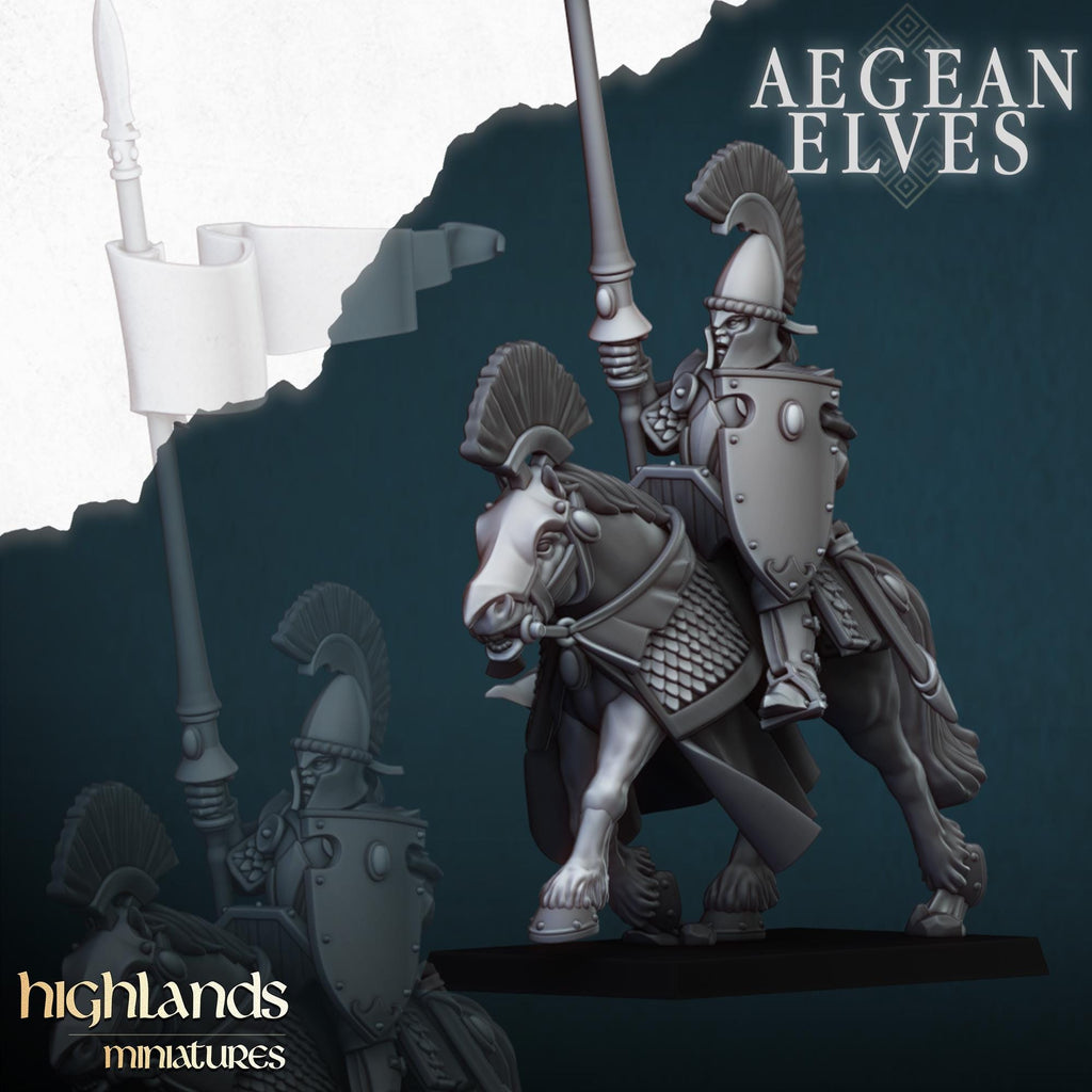 Aegean Elves Mounted Lances  - in 12k- by Highlands Miniatures