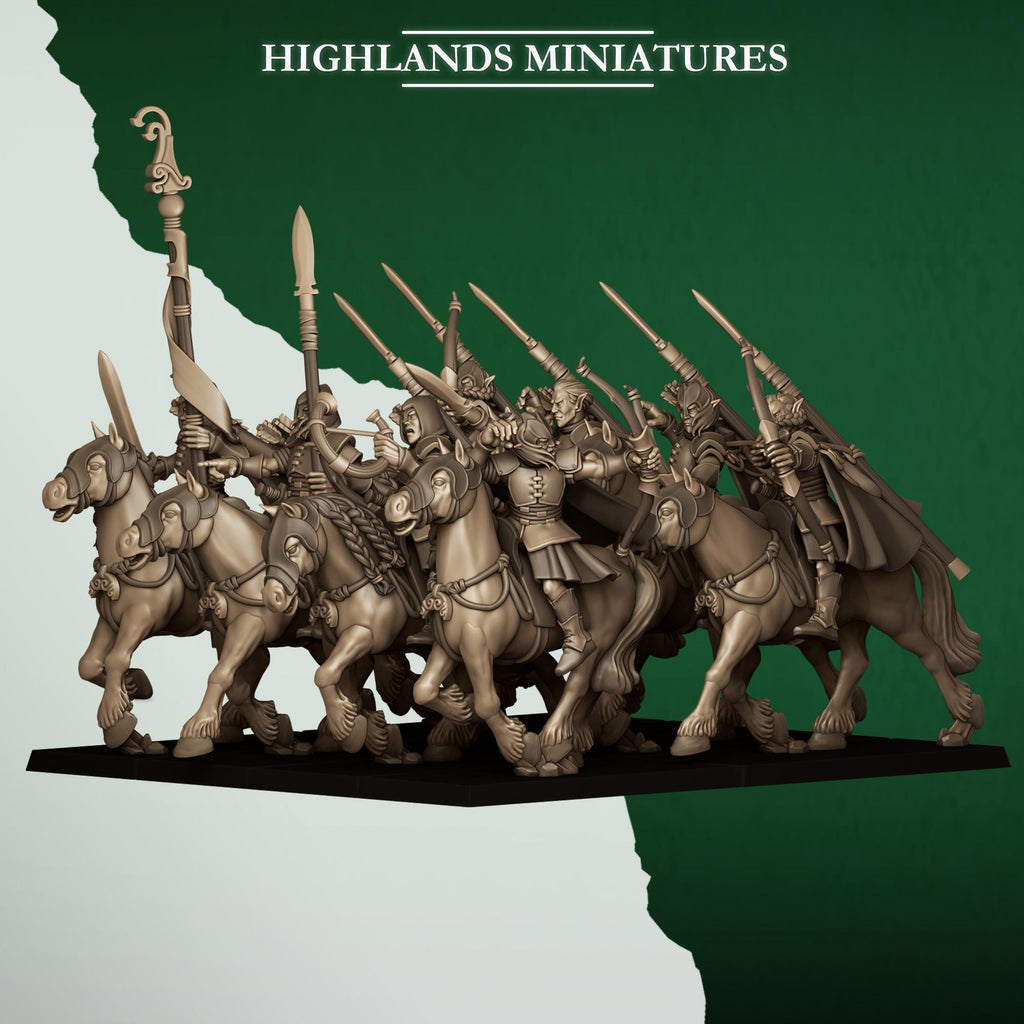 Mounted Feral Archers - in 12k- by Highlands Miniatures